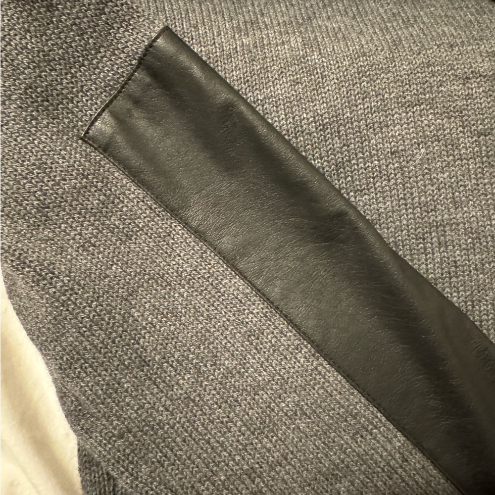 BCBGMaxAzria Sweater with Faux Leather Arm Patches - Picture 2 of 9